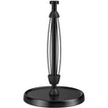 Paper Towel Holder Countertop, One-Handed Tear, Stainless Steel, Weighted Base, Black, Paper Towel Roll Holder Stand with Ratchet Mechanism for Kitchen Bathroom Farmhouse Essentials Decor Accessories